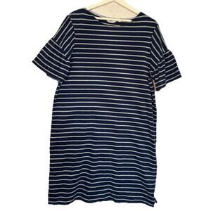 Vineyard Vines T Shirt Dress Blue and White Stripe size L Bell Short Sleeve